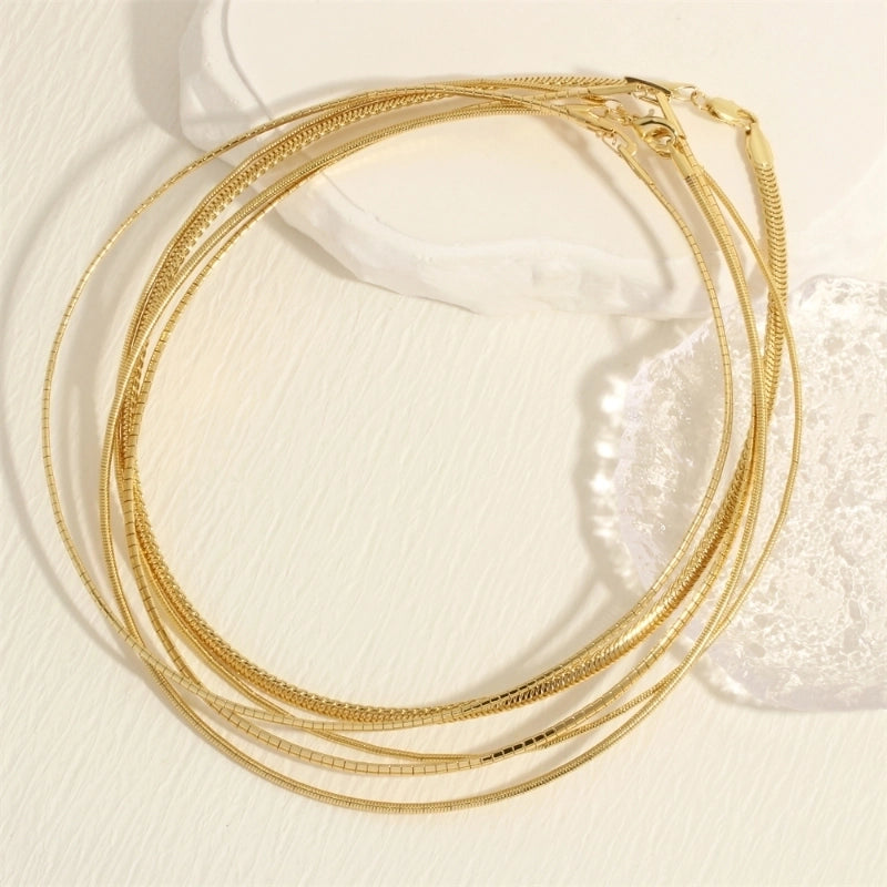 Minimalist Solid Color Copper Plating 18k Gold Plated Choker