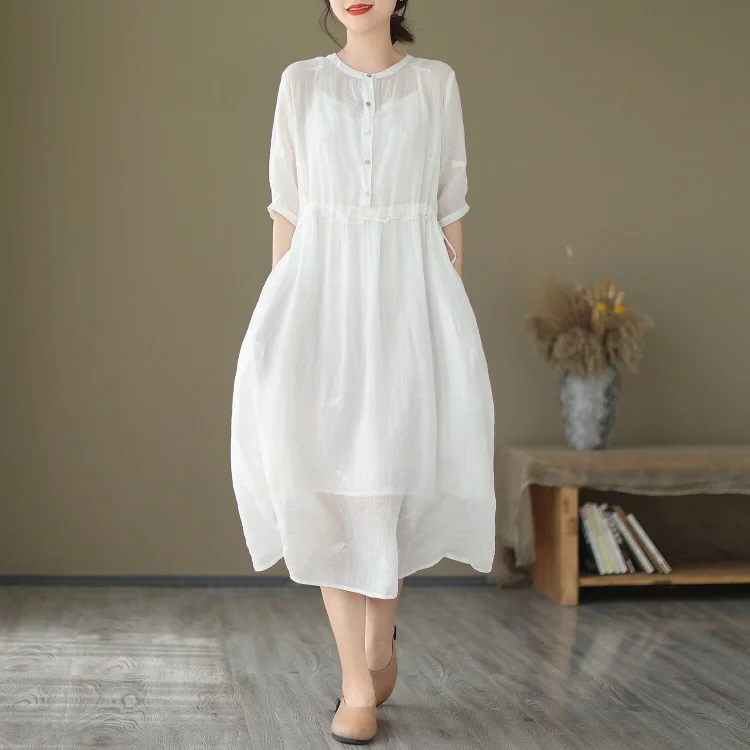 Summer Casual Minimalist Cotton Loose Dress