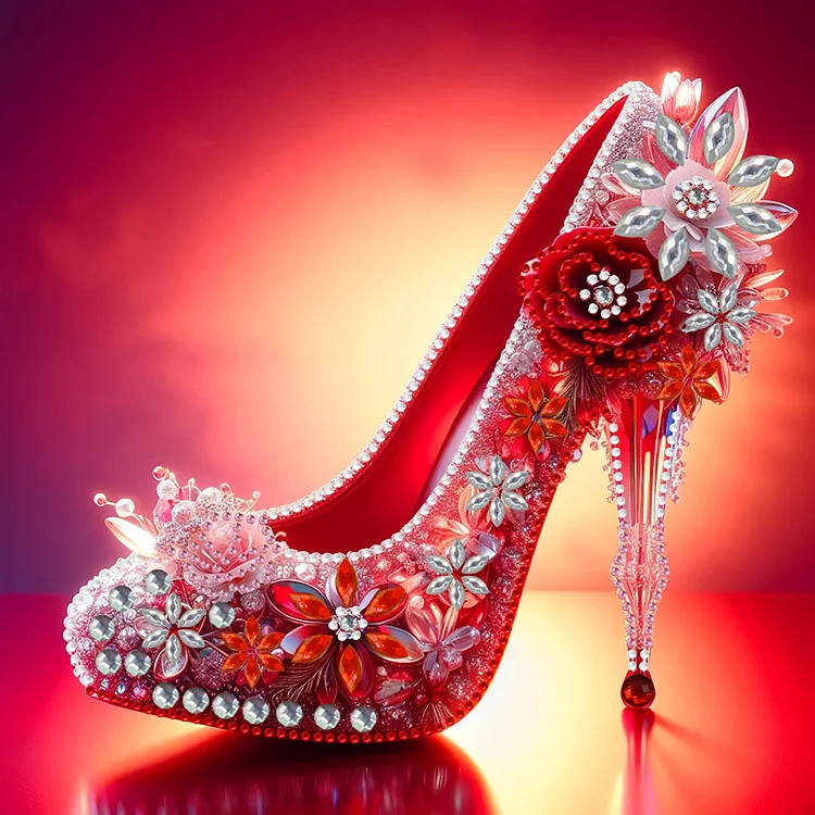 Red High Heels 30*30CM (Canvas) Special Shaped Drill Diamond Painting gbfke