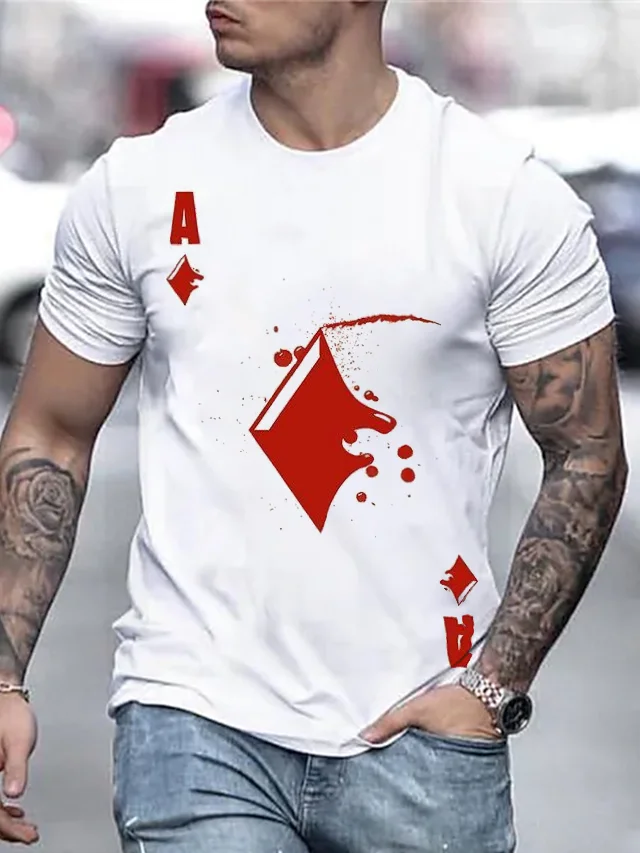 Men's T-Shirt 3D Print Short Sleeve Casual Tops