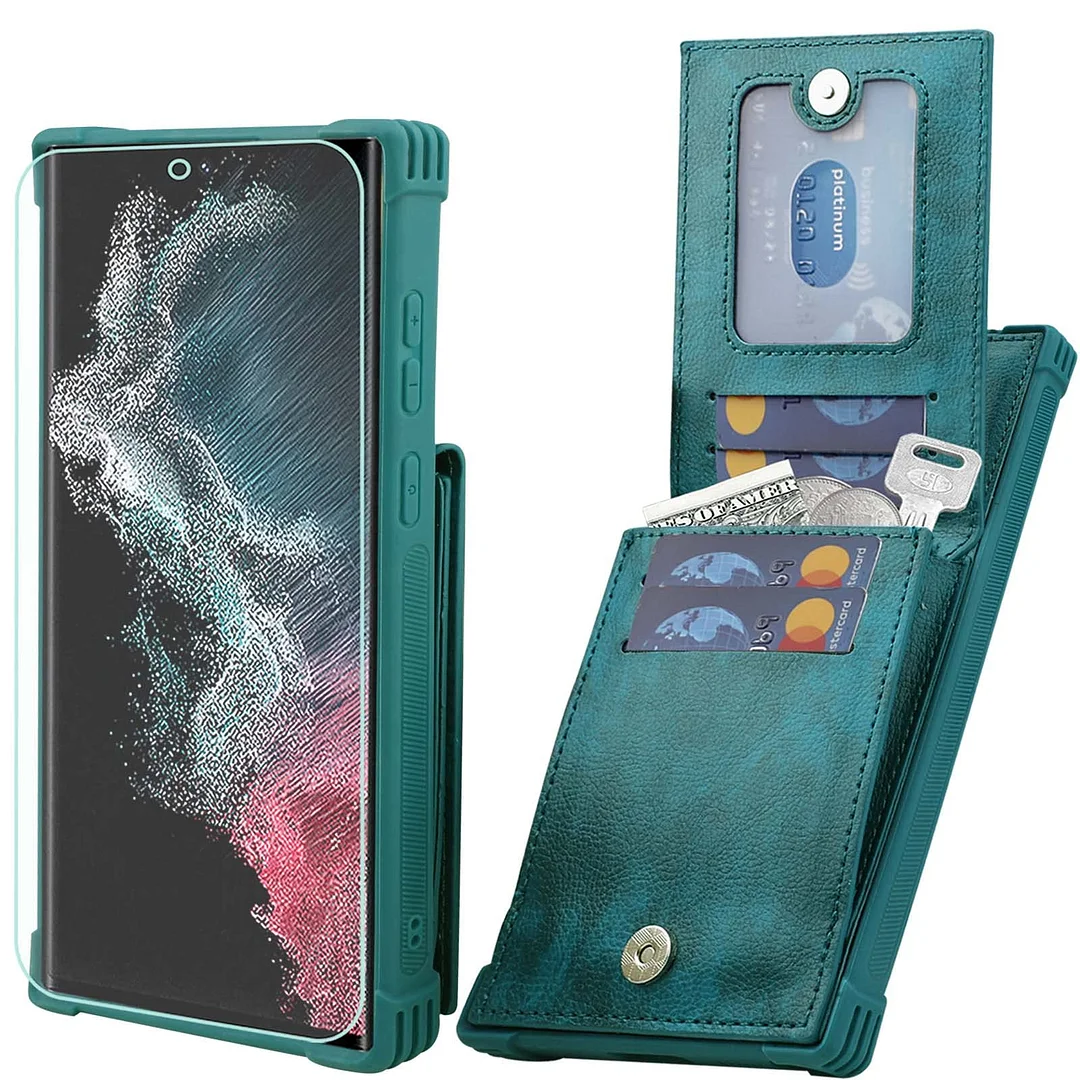VANAVAGY Wallet Case for Galaxy S23 Ultra 5G