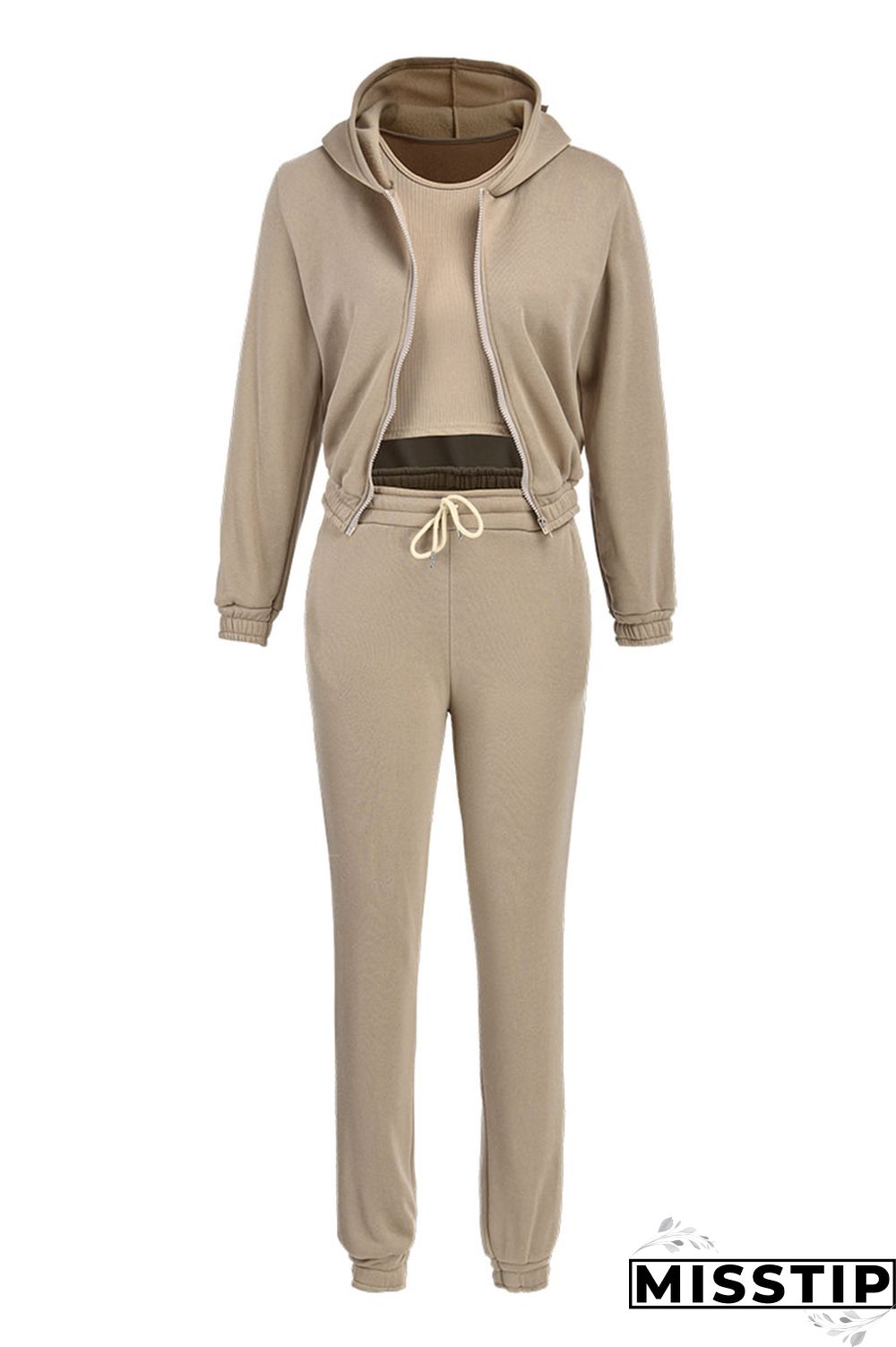 Orange Fashion Casual Solid Cardigan Vests Pants O Neck Long Sleeve Three-piece Set