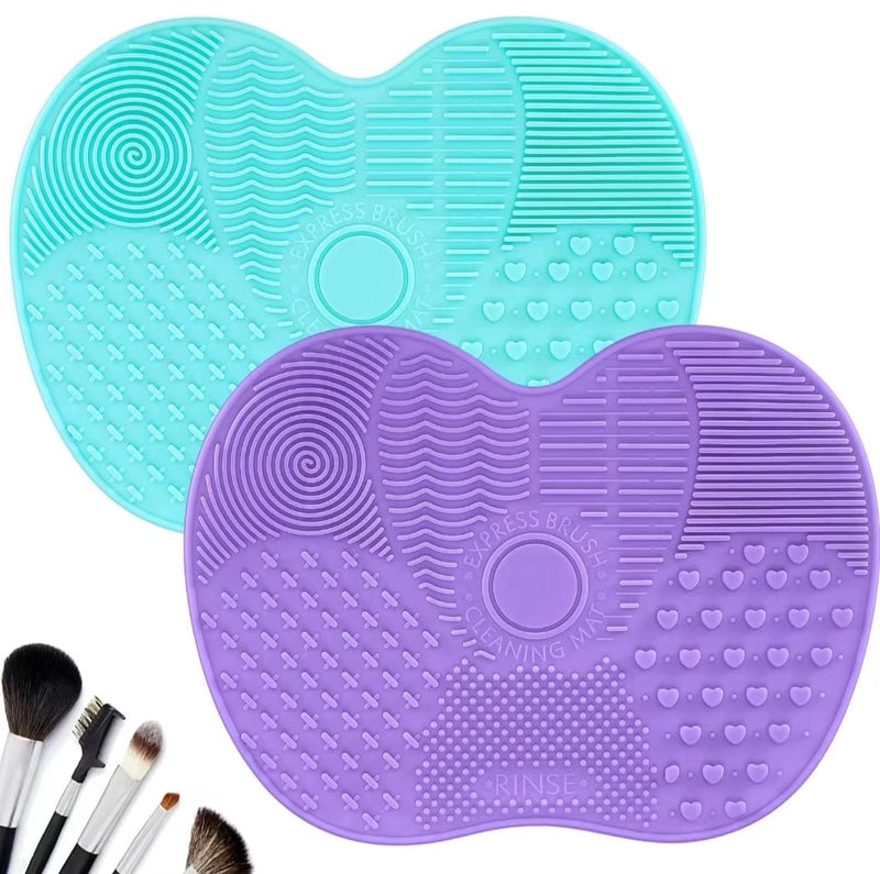 Silicone Apple Scrubbing Pad With Suction Cup Silicone Makeup Brush Cleaning Pad Portable Washing Tool Large Number Of In Stock