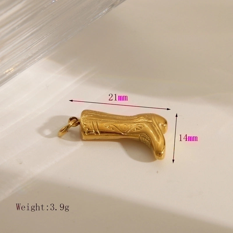 1 Piece 304 Stainless Steel 14K Gold Plated 18K Gold Plated Boots Charms Necklace Pendant Necklace