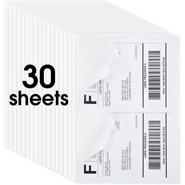 White Wove 24# 8.5 x 11 Perforrated Paper (5.5 2 up)
