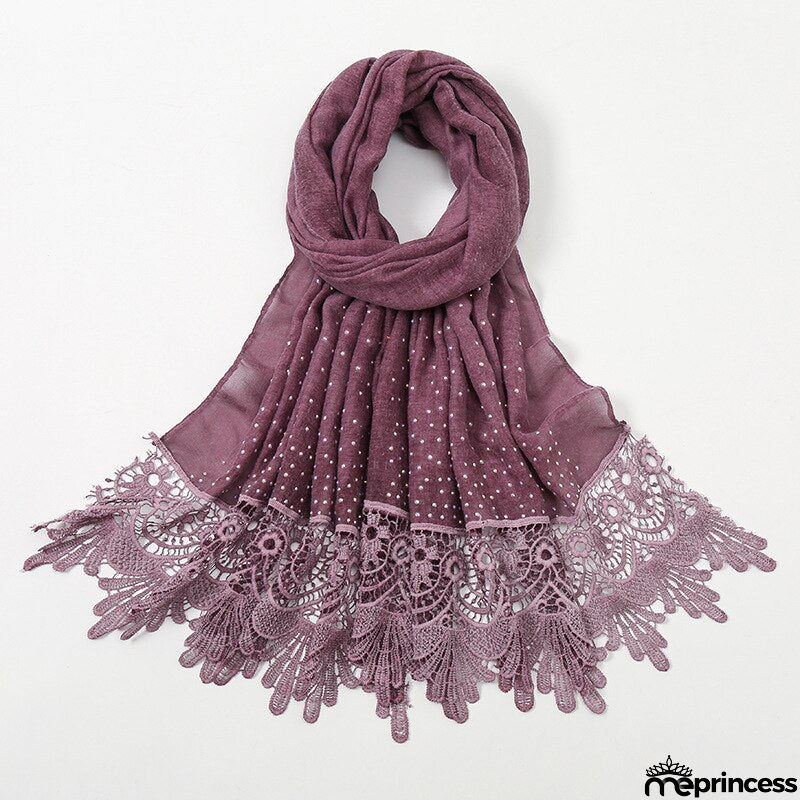 Women's Arabian Polyester Headwear Rhinestone Elegant Hijabs