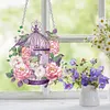DIY Flower Bird Cage Diamond Painting Pendant