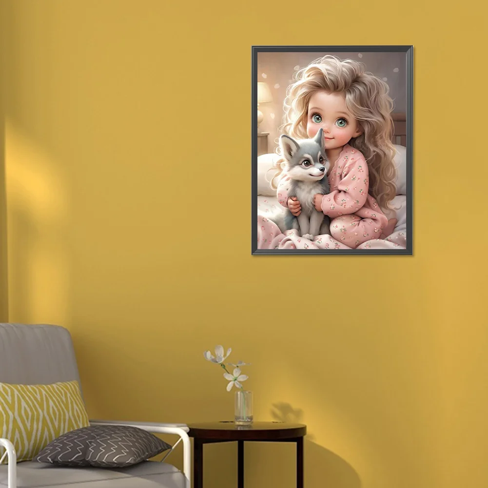 Diamond Painting - Full Round Drill - Curly Hair Big Eyes Girl(Canvas|30*40cm)