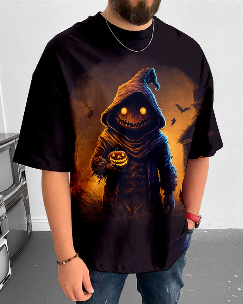 Suitmens Men's Halloween Horror Art Short Sleeve T-Shirt 050