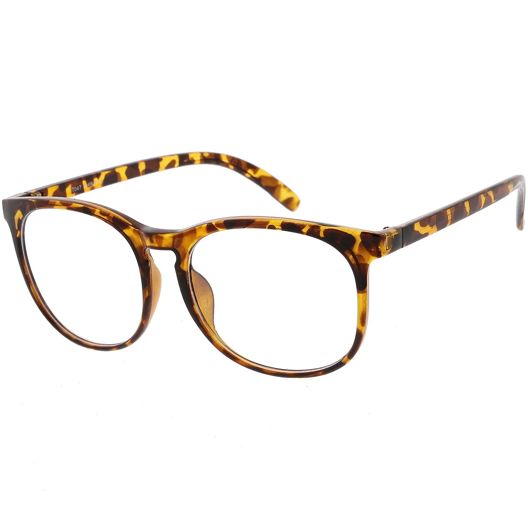 Classic Horn Rimmed Square Eyeglasses Clear Lens 54mm