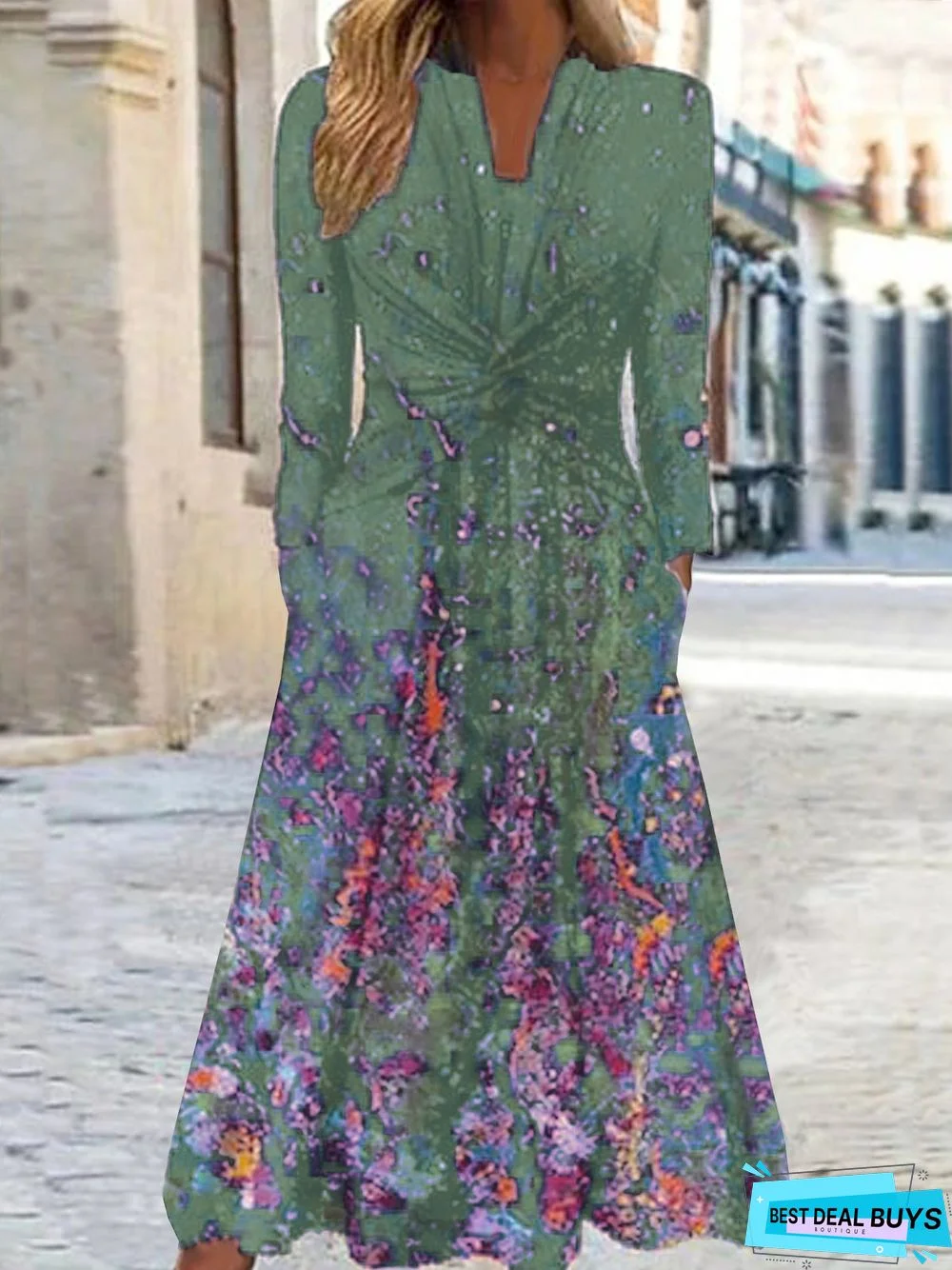 Abstract Casual Jersey Dress