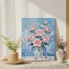 (30x40cm)DIY Pearl Painting Framed Flower Handmade Pearl Material Art Kit Living Room Decor