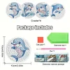 4Pcs DIY Dolphin Wooden Diamond Painting Coasters