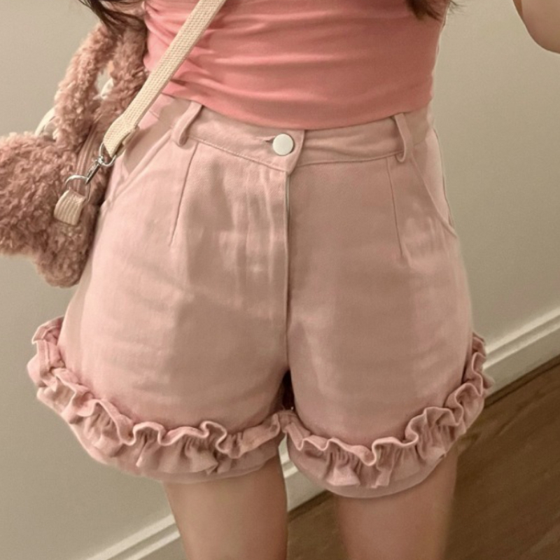 Luxylanellc Pink Kawaii Shorts – Sweet Summer Casual Shorts for Women Streetwear Style  