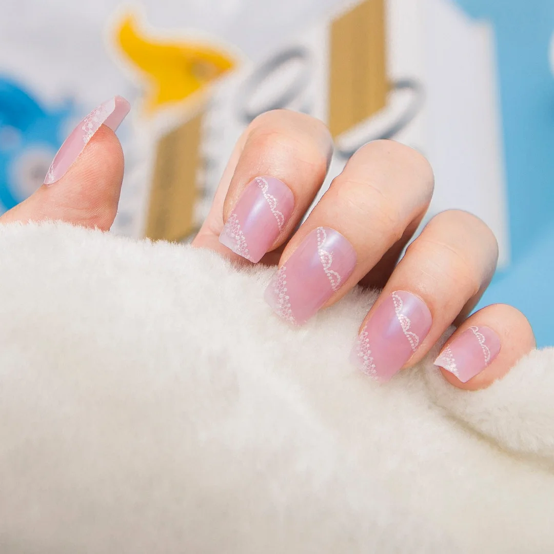 24pcs/set Fashion Acrylic Full Cover Fake Nails 10 Sizes Press on Nails Designs French False Nail Art Tips 278 Fingernail Tips-Nail Inspo