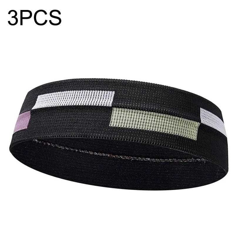 3PCS Elastic Knitted Headband Thin Sports Fitness Running Antiperspirant Hairband