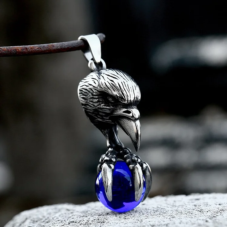 Vintage Eagle Claw Gemstone Stainless Steel Pendant