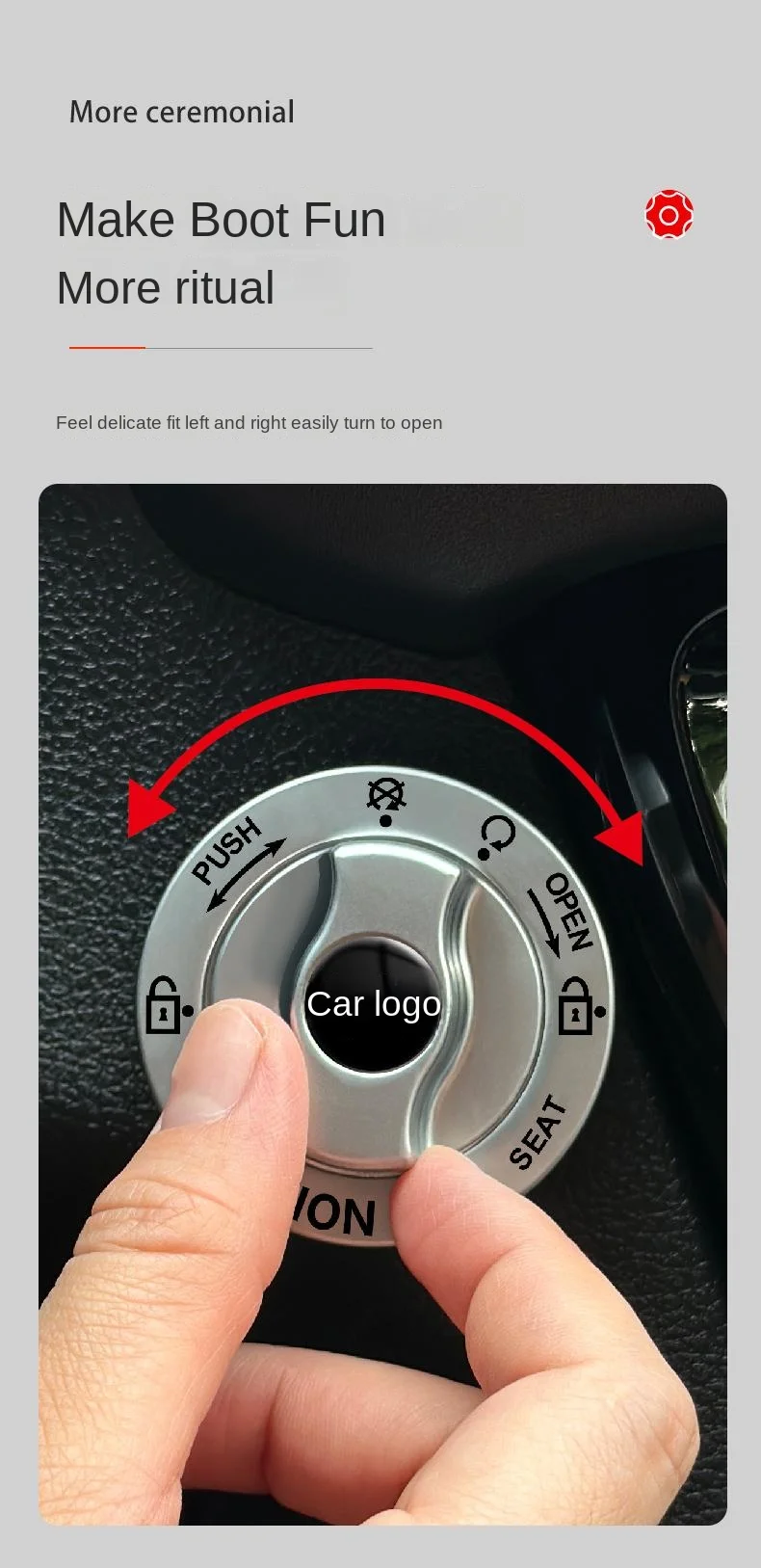 Car one-touch start metal button