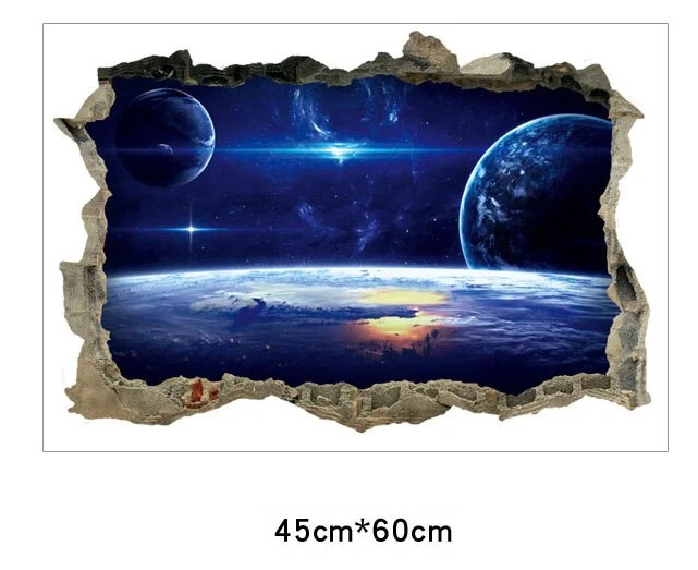 Creative 3D Universe Galaxy Wall Stickers For Ceiling Roof window sticker Mural Decoration Personality Waterproof Floor Sticker