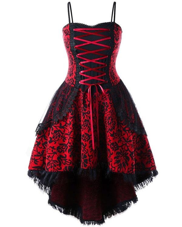 Plus Size Vintage 70s Cosplay Dress Spaghetti Strap Halloween Mini Dress - Chicaggo