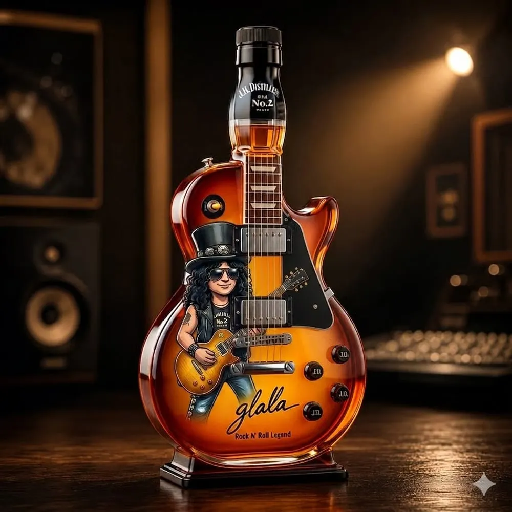 Appetite for Rock: Vintage Sunburst Guitar Figurine Spirit Bottle