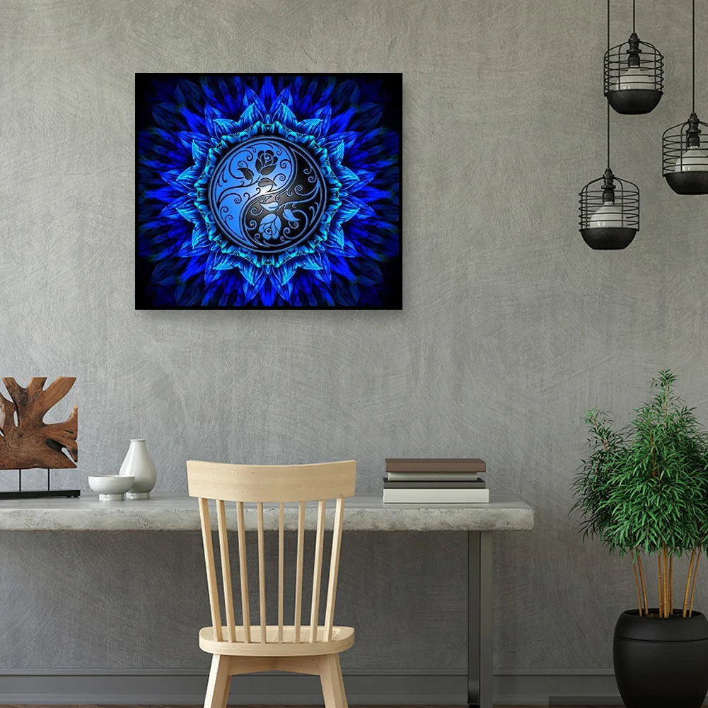 Full Round Diamond Painting 30*30cm - Mandala Flower Tai Chi Diagram