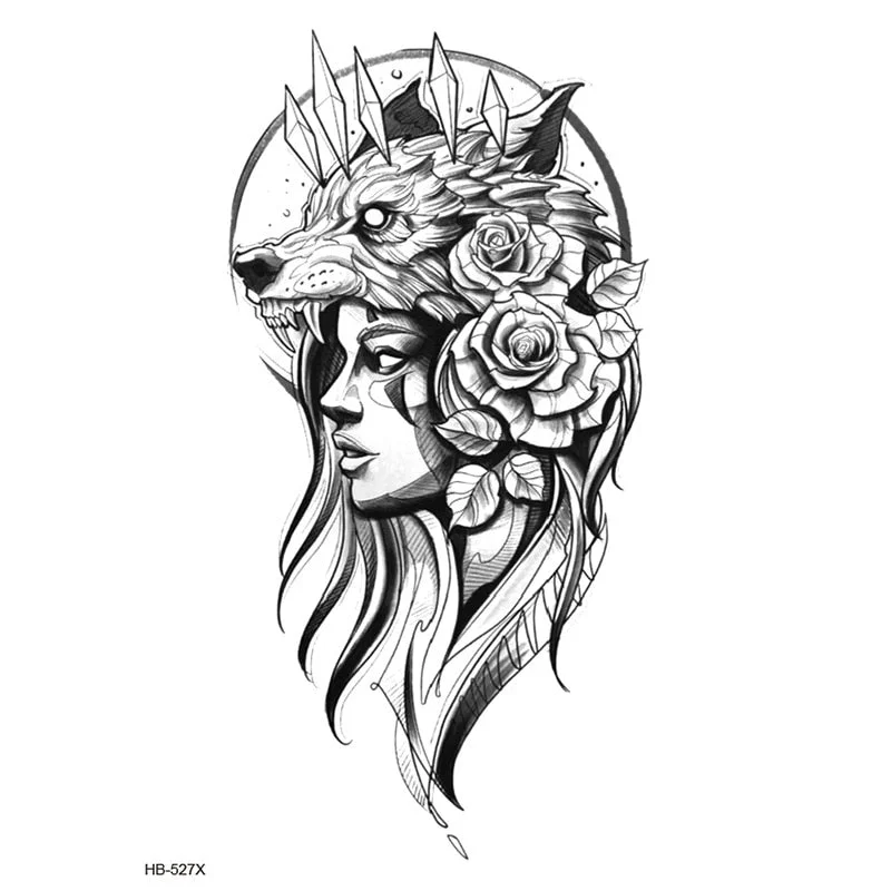 Temporary Tattoos Fake Tattoo Sticker Skull Joker Clown Tatto Hand Arm Foot Body Art Tiger Owl Tatoo Waterproof Tattoos