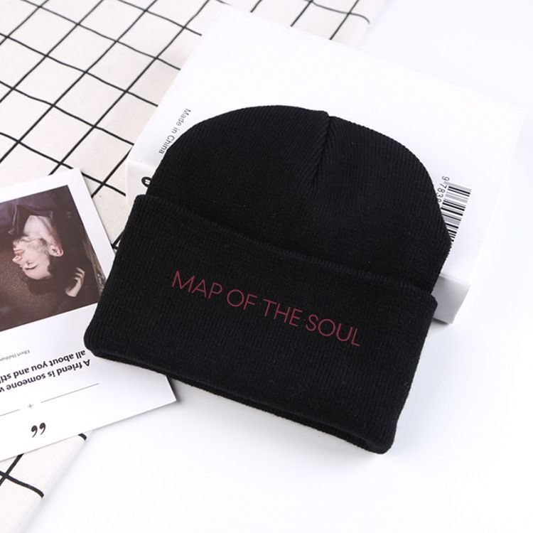Map Of The Soul ON:E Black Knitted Hat