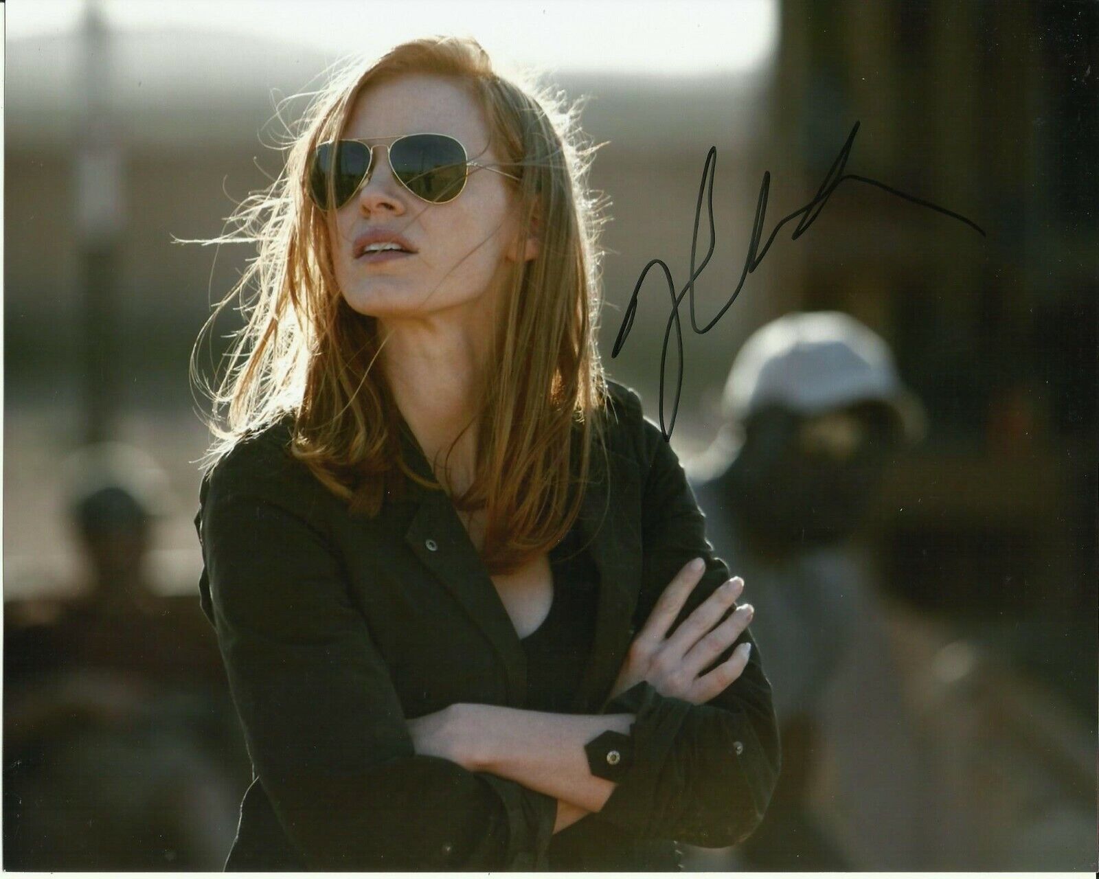 JESSICA CHASTAIN SIGNED ZERO DARK THIRTY Photo Poster painting UACC REG 242 (1)