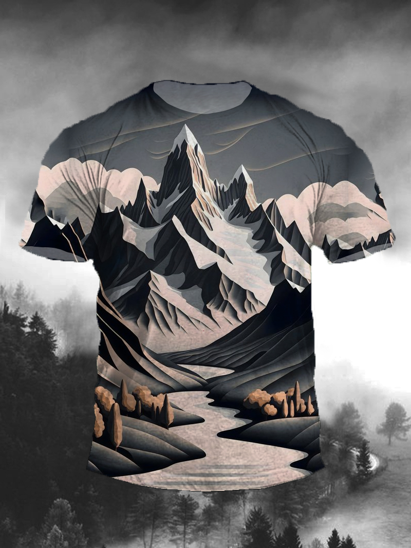 Midnight In Patagonia Print Short Sleeve Men's T-Shirt