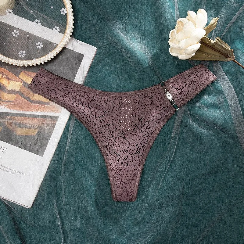 Meet'r Women Sexy Lingerie Ladies Hollow Out Panties Low-waist Temptation Lace Thong Female G-string  Breathable Soft Underwear