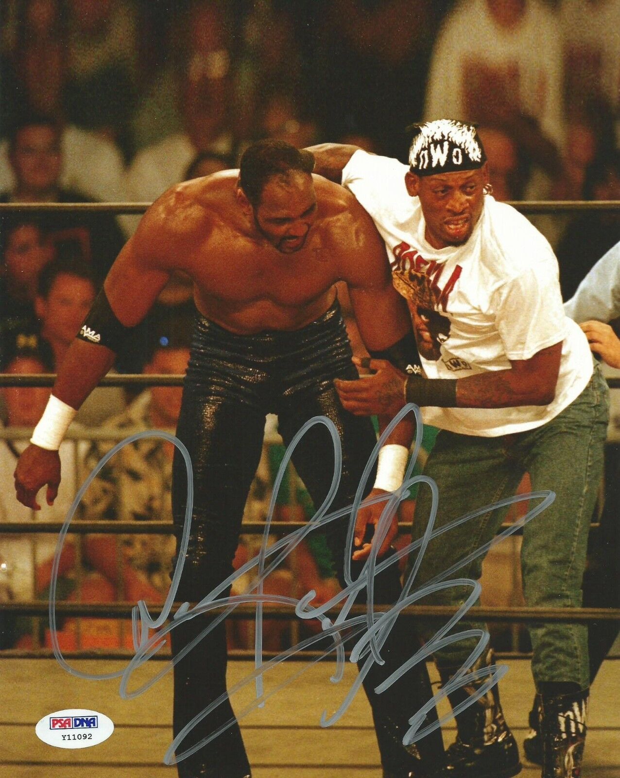 Dennis Rodman Signed WCW 8x10 Photo Poster painting PSA/DNA COA Autograph Picture w/ Karl Malone