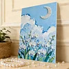 (30x40cm)DIY Pearl Painting Framed Flower Moon Handmade Pearl Material Art Kit Living Room Decor