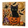 Framed Pumpkin Black Cat - Pearls Painting Kit DIY Diamond Painting Pearl Dot Crafts 20x20CM