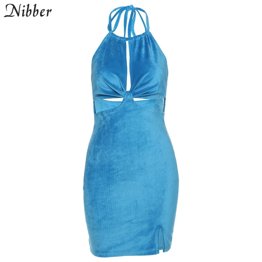 NIBBER ladies camisole sexy backless mini dress slimming club party sleeveless hollow dress 2021 summer streetwear beach vacatio