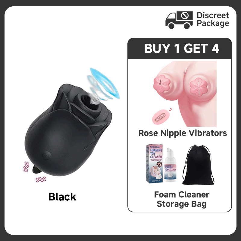 Rends Rose Toy 2 In 1 Tongue Licking Vibrator And Clitoral Stimulator