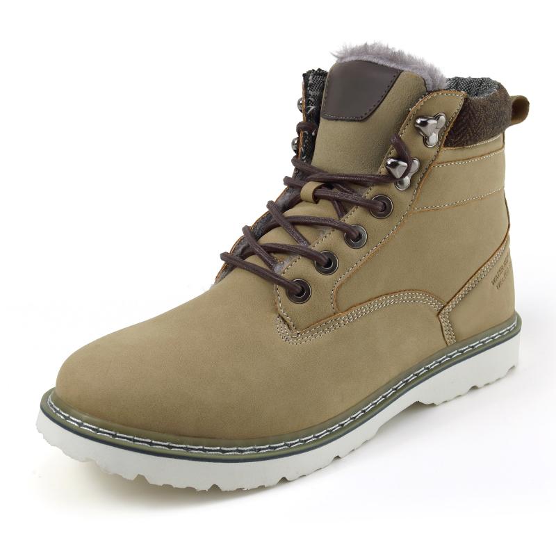 Dacomfy Men's Velvet Shoes Lace Winter High Boots 