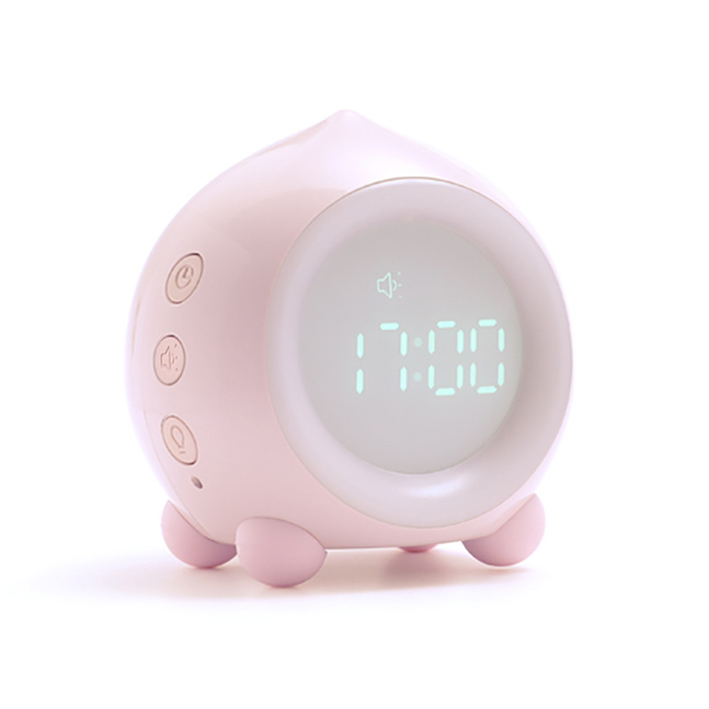 

Kids Led Alarm Clock Small Program Cartoon Wake Up Bedside Alarms, Pink, 501 Original
