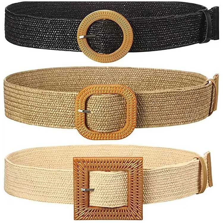 💥-Fashion Vintage Boho Straw Woven Belt