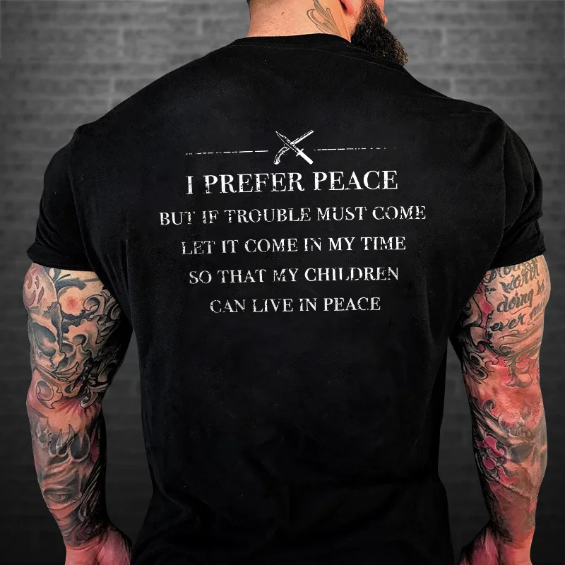 Livereid I Prefer Peace Print T-shirt - Livereid
