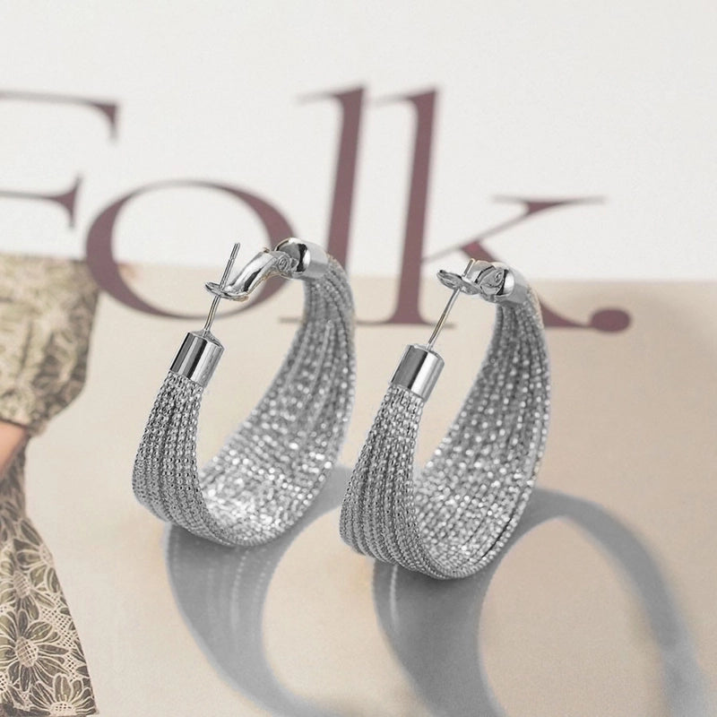 1 Pair Vintage Style Circle Titanium Steel Plating 18k Gold Plated Hoop Earrings