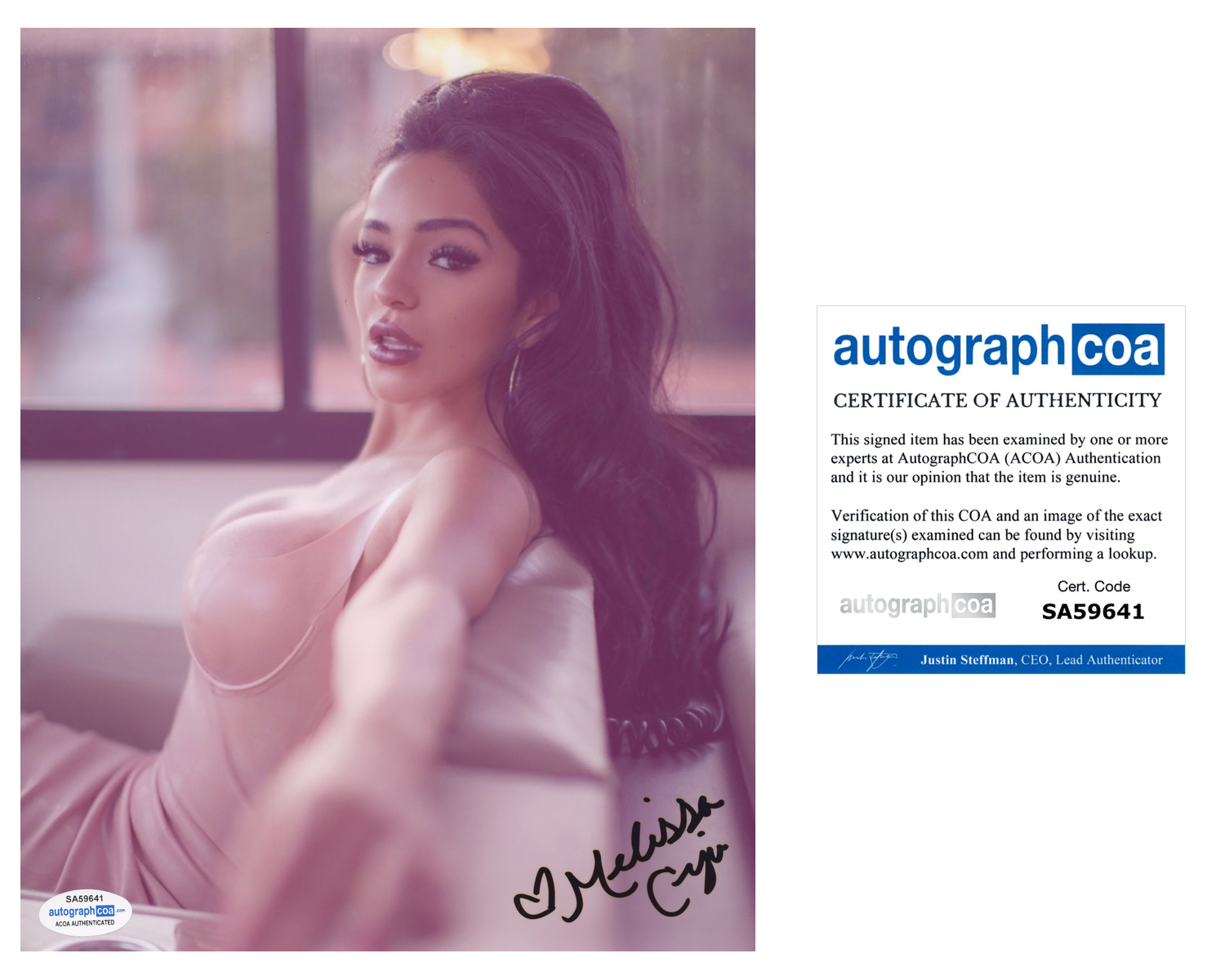 Melissa Ceja Signed Autographed 8x10 Photo Poster painting Sexy Model ACOA COA