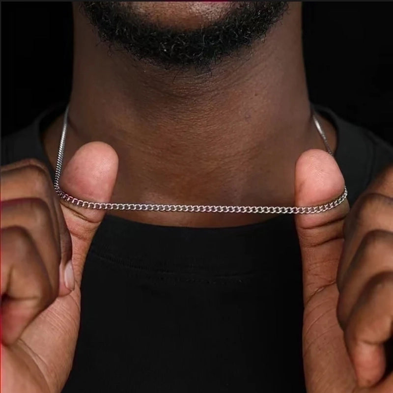 Hip-hop Solid Color Stainless Steel Men’s Necklace