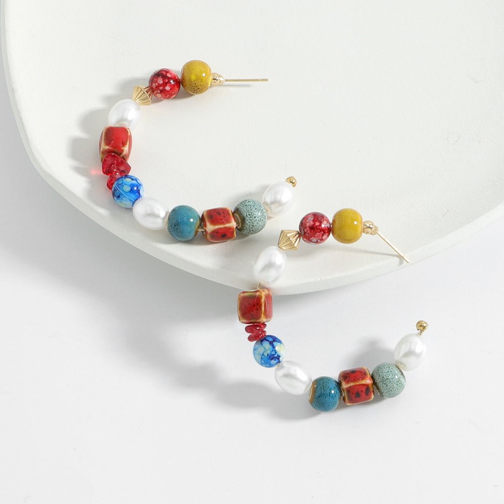Coloured Lucite Pearl Earrings
