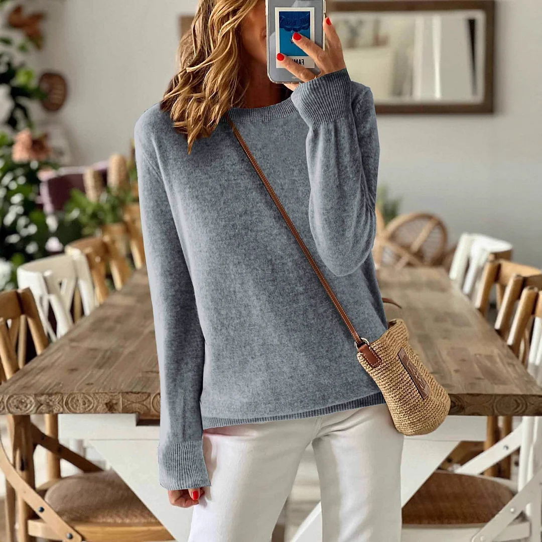 Athvotar Athvotar Sheintemu Autumn And Winter Long Sleeve Simple Solid Color Sweater New