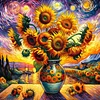Diamond Painting-5D Full Round Drill Sunflowers in a Vase(40x40cm)