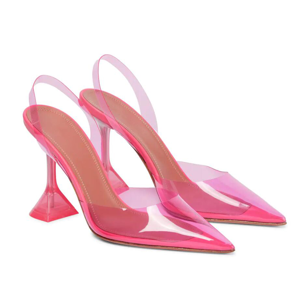 95mm Begum Crystal Slingback Party Wedding Women's Pumps Transparent-vocosishoes