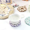 Handmade Knitted Coaster Supplies DIY Hand Woven Round Floral Coasters Set Bohemian Pattern Creative Coaster Crafts Knit Kit Heat Insulation Braided Mug Mat For Home Wall Decor Gift Office