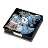 (US Local)5D DIY PU Snowman Diamond Painting Notecard Box Gem Art Sticky Note Holder