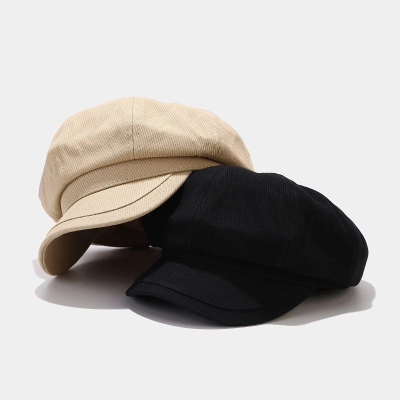Women’s Minimalist Solid Color Curved Eaves Beret Hat
